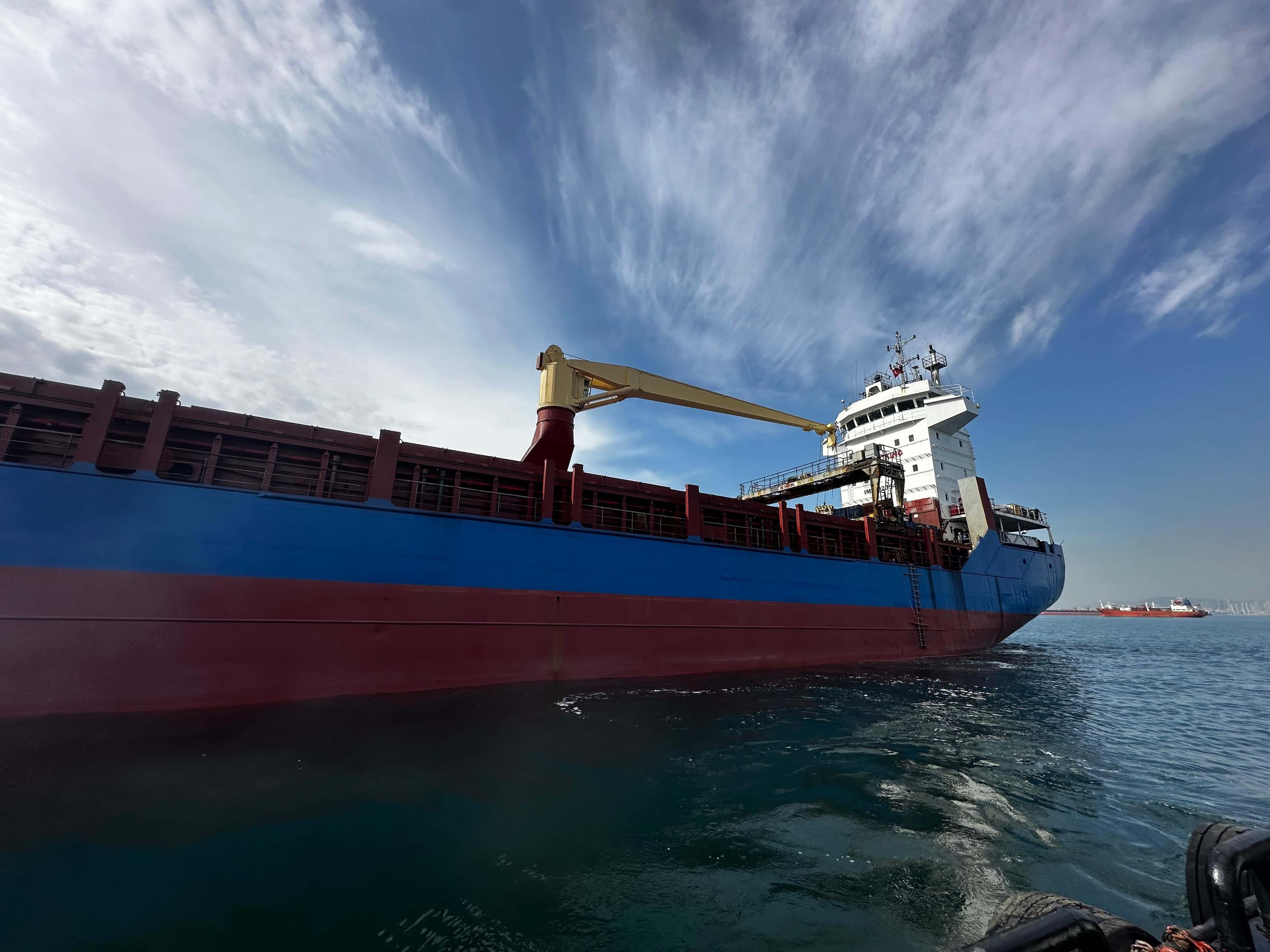 MV EBRU under way on the open sea.