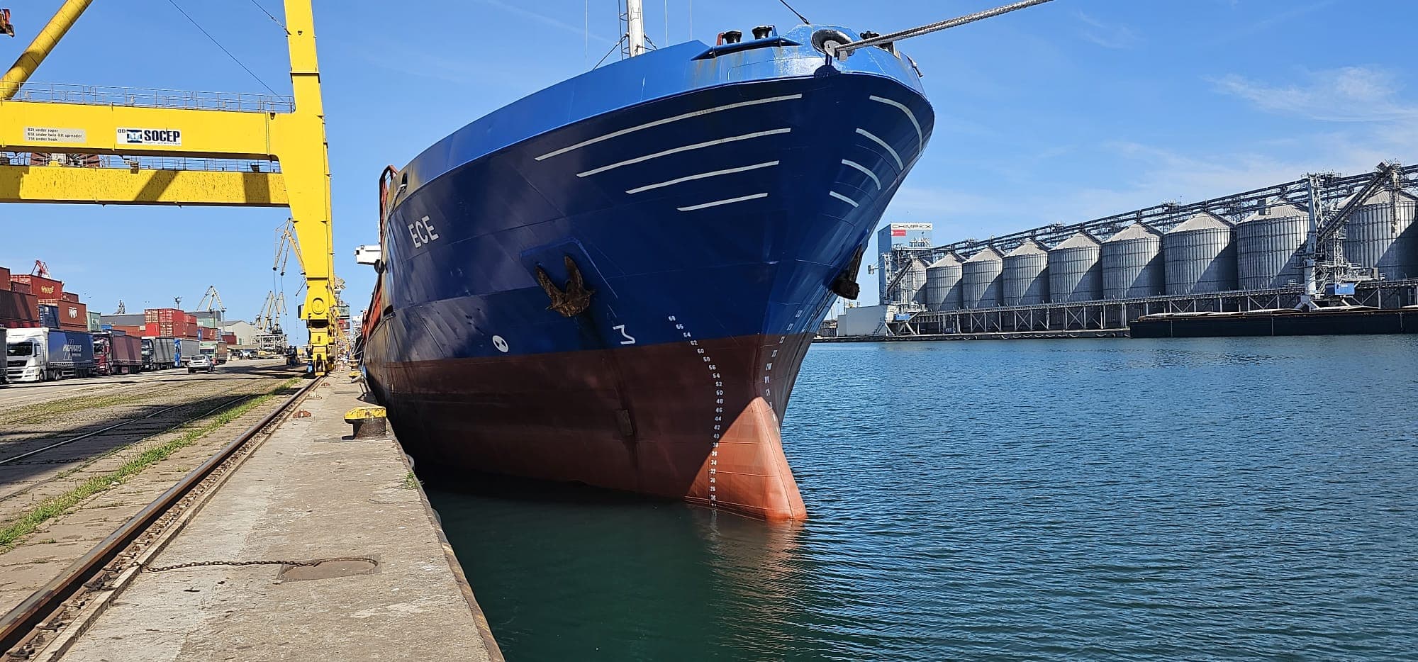 MV ECE under way at sea, starboard view.